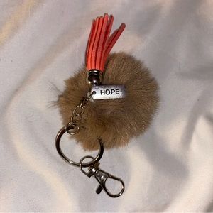 Handmade tan hope keychain